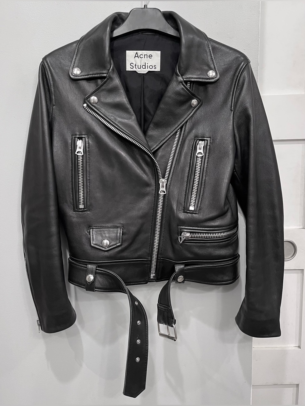 Acne Studios lamb leather biker jacket - Picture 3 of 9